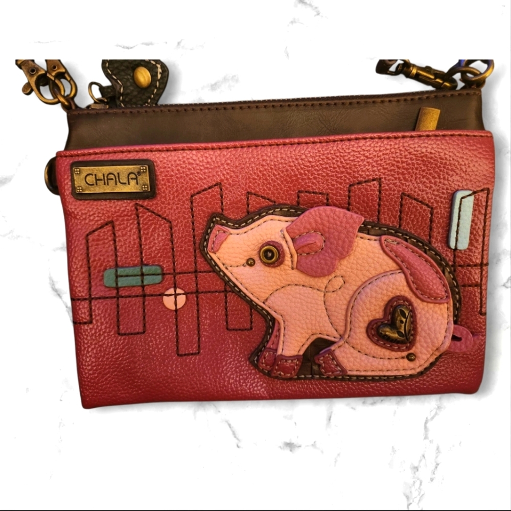 Chala Pink Pig Crossbody Bag-Adjustable Straps